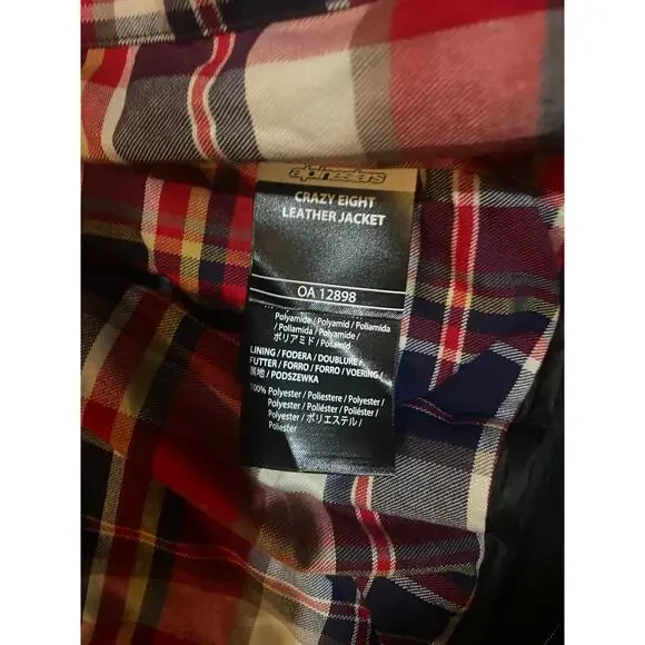 Alpine Stars Buffalo Leather Crazy Eight Padded Motorcycle Jacket - Picture 9 of 10